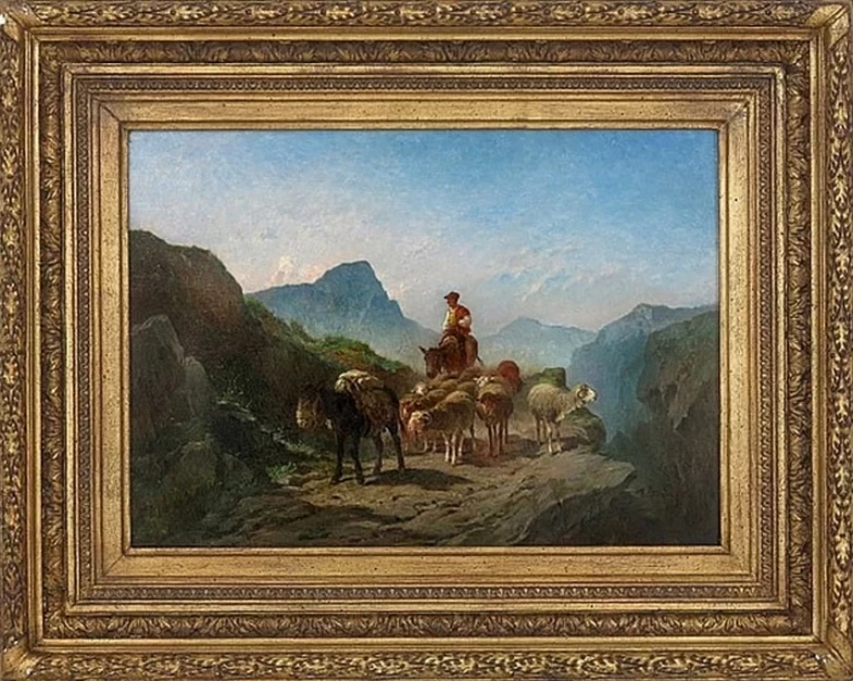 Mandria sul sentiero di montagna con gli asini